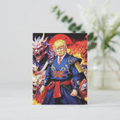 Epic Trump Samurai Anime Briefkaart (Staand voorkant)