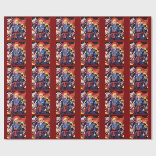 Epic Trump Samurai Anime Cadeaupapier (Vlak)