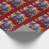 Epic Trump Samurai Anime Cadeaupapier (Hoek)