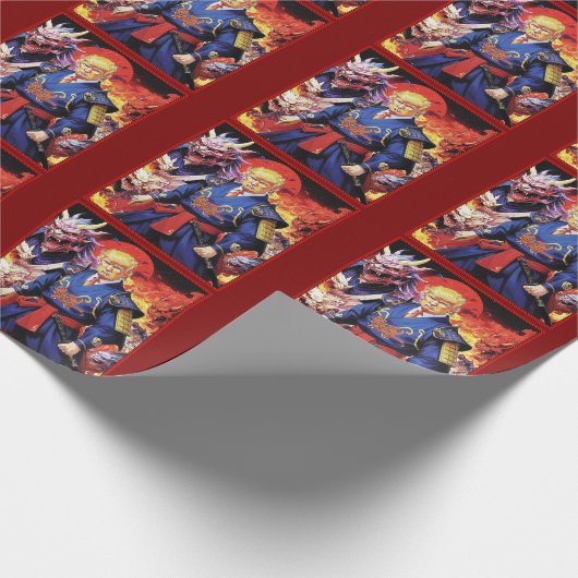 Epic Trump Samurai Anime Cadeaupapier (Hoek)