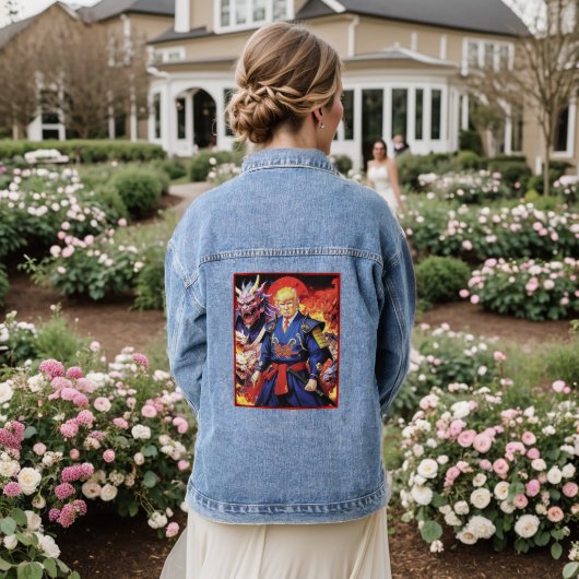 Epic Trump Samurai Anime Denim Jacket (Huwelijk Achterkant)