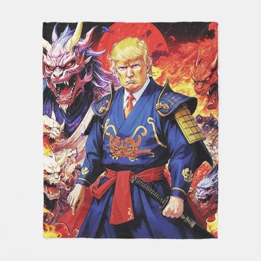 Epic Trump Samurai Anime Fleece Deken (Voorkant)