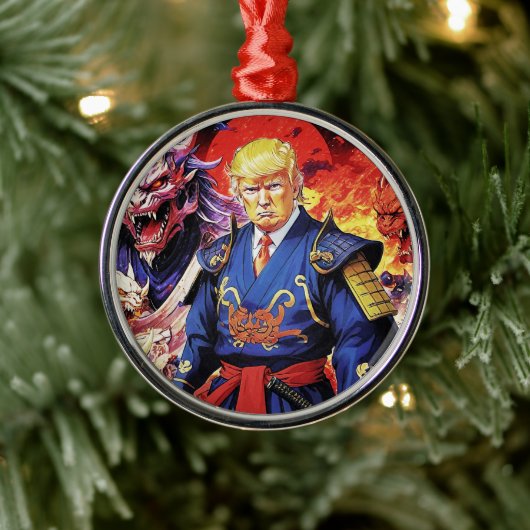 Epic Trump Samurai Anime Metalen Ornament (Boom)