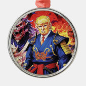 Epic Trump Samurai Anime Metalen Ornament (Voorkant)