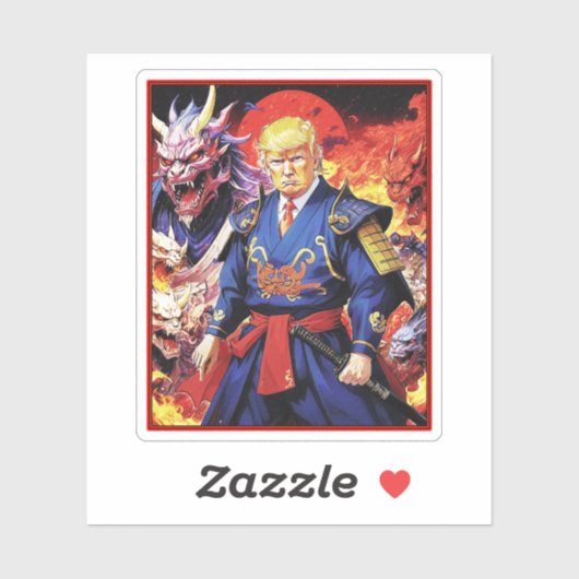 Epic Trump Samurai Anime Sticker (Vel)
