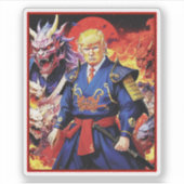 Epic Trump Samurai Anime Sticker (Voorkant)