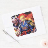 Epic Trump Samurai Anime Vierkante Sticker (Envelop)