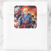 Epic Trump Samurai Anime Vierkante Sticker (Tas)