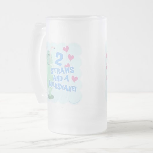 Epic Two Straws Milkshake Funny Ice Cream Motto Matglas Bierpul (Voorkant links)