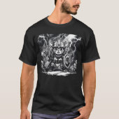 Epic Viking Cat Warrior with Axe & Shield T-shirt (Voorkant)