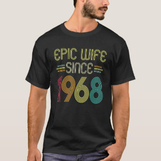 Epic Vrouw Sinds 1968 Haar 54e bruiloft Jubileum T-shirt