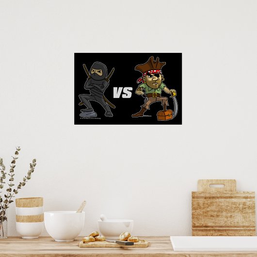epic Warrior Ninja vs Pirate Poster (Keuken)