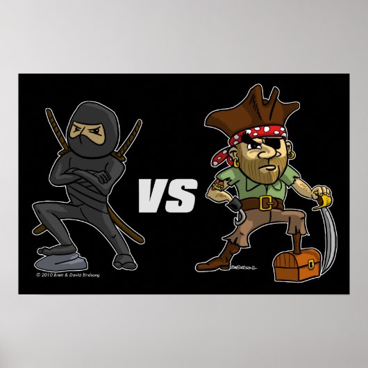 epic Warrior Ninja vs Pirate Poster (Voorkant)