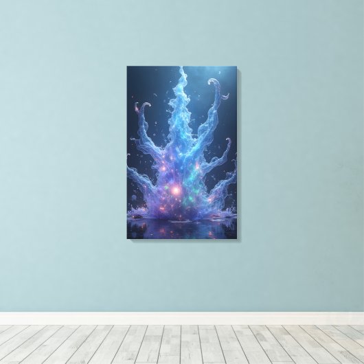 Epic Water Elemental 3D Render Canvas Afdruk (Insitu (Houten vloer))