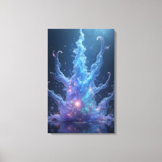 Epic Water Elemental 3D Render Canvas Afdruk (Voorkant)
