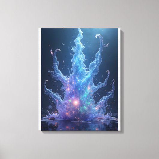 Epic Water Elemental 3D Render Canvas Afdruk (Voorkant)