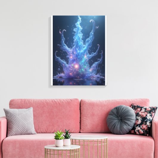 Epic Water Elemental 3D Render Canvas Afdruk (Insitu (Woonkamer))