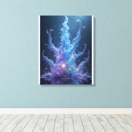 Epic Water Elemental 3D Render Canvas Afdruk (Insitu (Houten vloer))