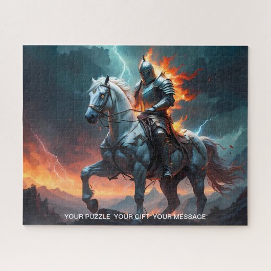 Epic White Knight & Stallion Art Puzzel Collectie (Horizontaal)