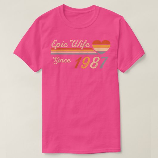 Epic Wife sinds 1987 35th Wedding Jubileum 35 T-shirt (Design voorkant)