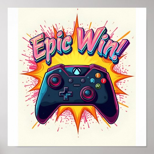 Epic Win Game Controller Poster (Voorkant)