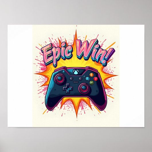 Epic Win Game Controller Poster (Voorkant)