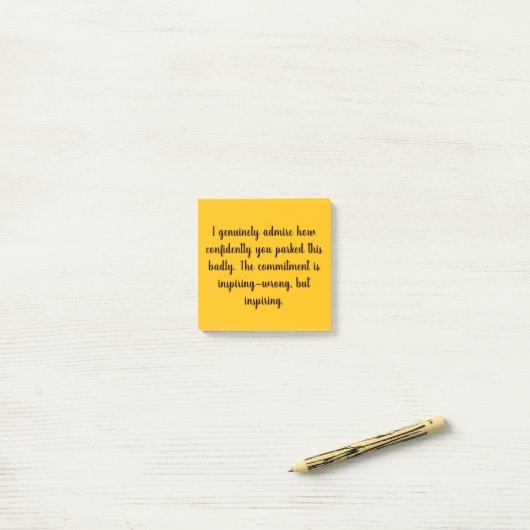 Epicale parkeer misser sticky notes (Op bureau)