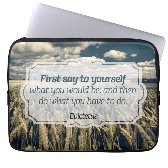 Epictetus "Doe het" Inspirerend quote Laptop Sleeve (Voorkant)