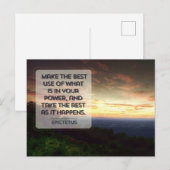 Epictetus Inspirerend quote "Best use" Briefkaart (Voorkant / Achterkant)