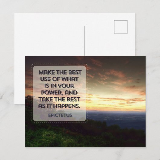 Epictetus Inspirerend quote "Best use" Briefkaart (Voorkant / Achterkant)