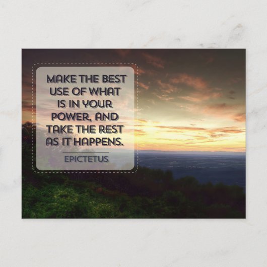 Epictetus Inspirerend quote "Best use" Briefkaart (Voorkant)