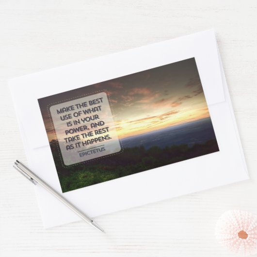 Epictetus Inspirerend quote "Best use" Rechthoekige Sticker (Envelop)