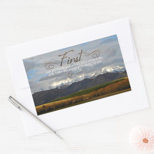 Epictetus Inspirerend quote "Doe het" Rechthoekige Sticker (Envelop)