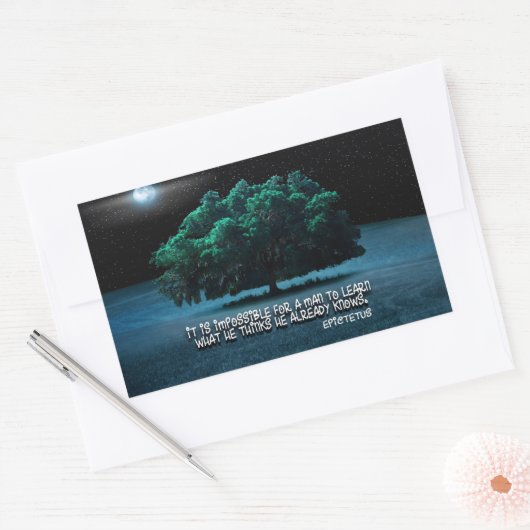Epictetus Inspirerend quote "Learn" Rechthoekige Sticker (Envelop)