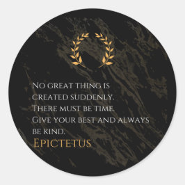 Epictetus's recept voor grootheid ronde sticker