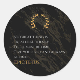 Epictetus's recept voor grootheid ronde sticker
