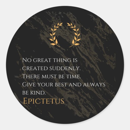 Epictetus's recept voor grootheid ronde sticker (Voorkant)