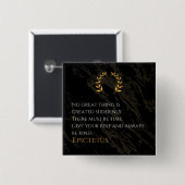 Epictetus's recept voor grootheid vierkante button 5,1 cm (Voorkant /achterkant)