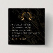 Epictetus's recept voor grootheid vierkante button 5,1 cm (Voorkant)