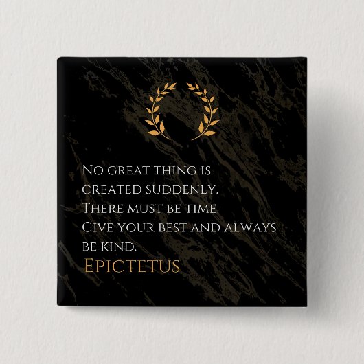Epictetus's recept voor grootheid vierkante button 5,1 cm (Voorkant)