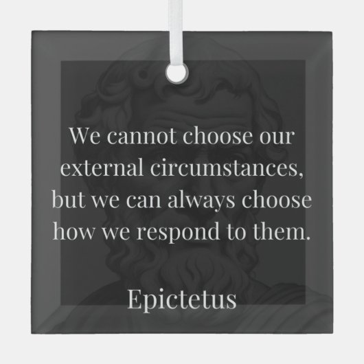 Epictetus's wijsheid: empowerment door middel van  glas ornament (Voorkant)