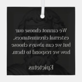 Epictetus's wijsheid: empowerment door middel van  glas ornament (Achterkant)