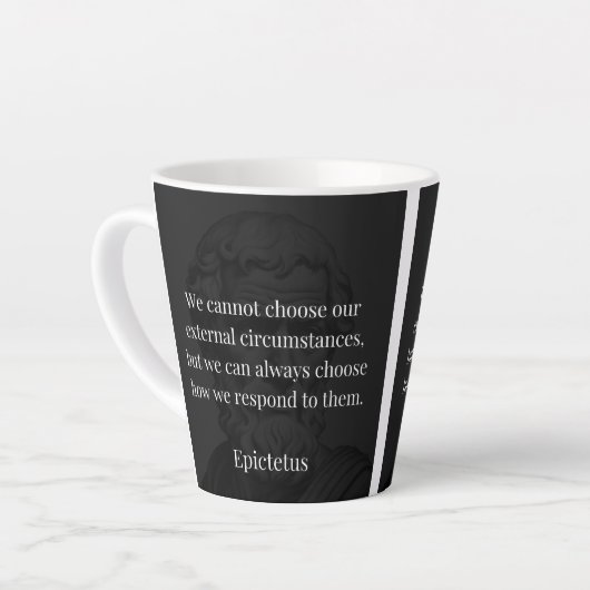 Epictetus's wijsheid: empowerment door middel van  latte mok (Linkerhoek)