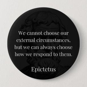 Epictetus's wijsheid: empowerment door middel van ronde button 4,0 cm