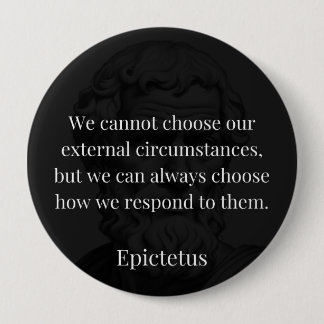 Epictetus's wijsheid: empowerment door middel van ronde button 4,0 cm