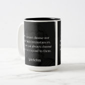 Epictetus's wijsheid: empowerment door middel van  tweekleurige koffiemok (Voorkant links)