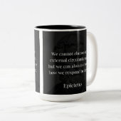 Epictetus's wijsheid: empowerment door middel van  tweekleurige koffiemok (Voorkant rechts)