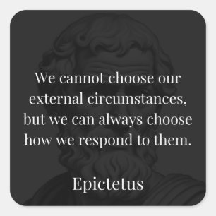 Epictetus's wijsheid: empowerment door middel van  vierkante sticker