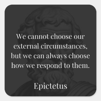 Epictetus's wijsheid: empowerment door middel van vierkante sticker