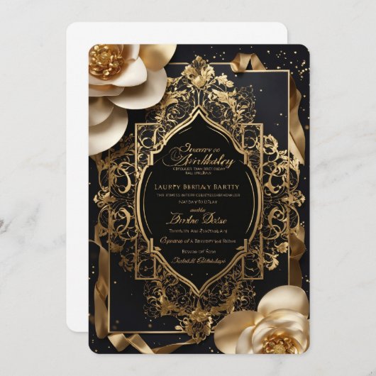 Epicurean Elegance onthuld: uw koninklijke uitnodi Kaart (Voorkant / Achterkant)